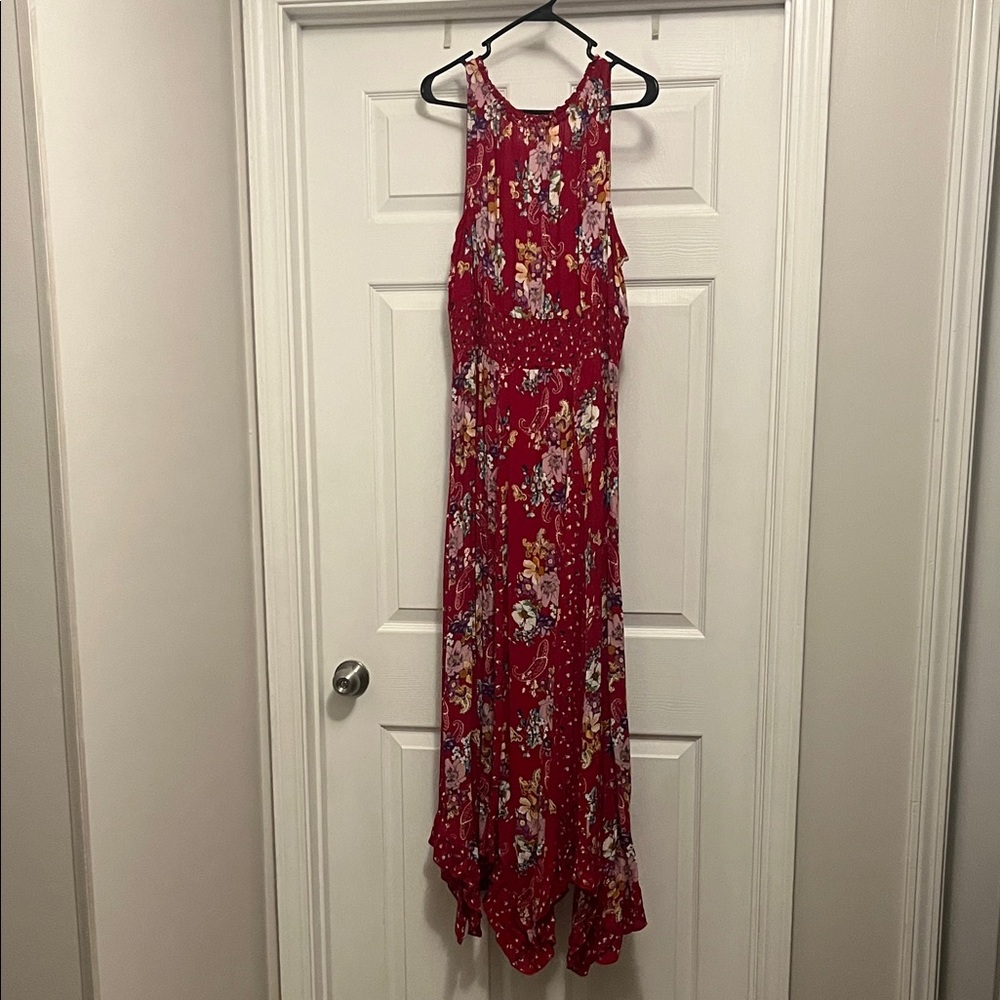 Bila Red Floral High Low Maxi Dress - Picture 6 of 8